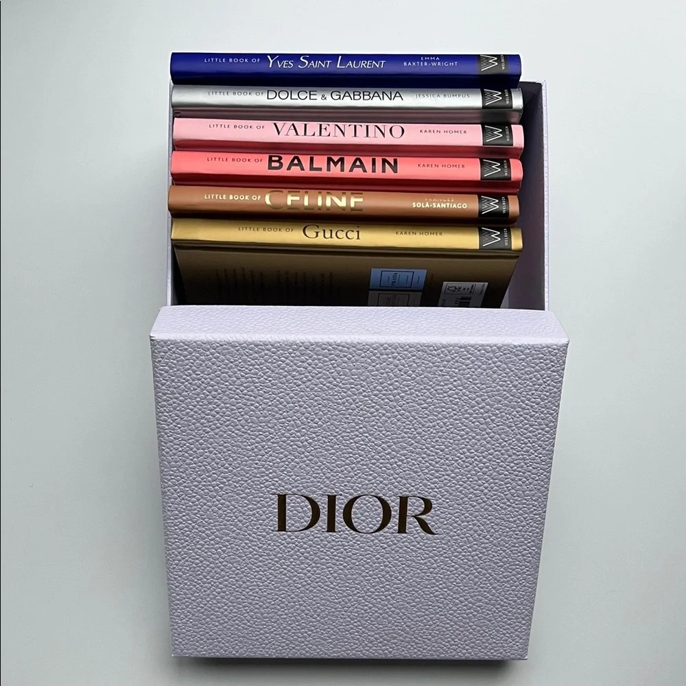 Luxury Fashion Book Set (6) + Authentic DIOR Gift Box | Chic Decor